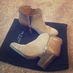 Rag & Bone Margot Boots stone suede combo sz 37.5